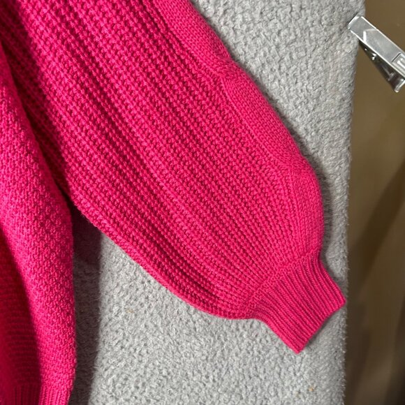 Zenana‎ Sweater Womens L Pink Chunky Cable Knit Pullover Sweater Crew Neck - Picture 5 of 11